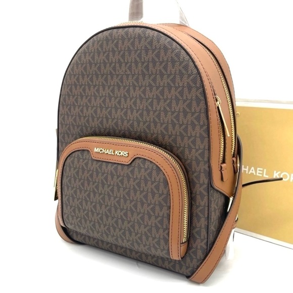 Michael Kors Medium Jaycee Zip Packet Backpack Brown - Picture 3 of 11